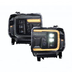 Form Lighting 2015-2019 GMC Sierra 2500/3500 LED Projector Headlights With Amber DRL